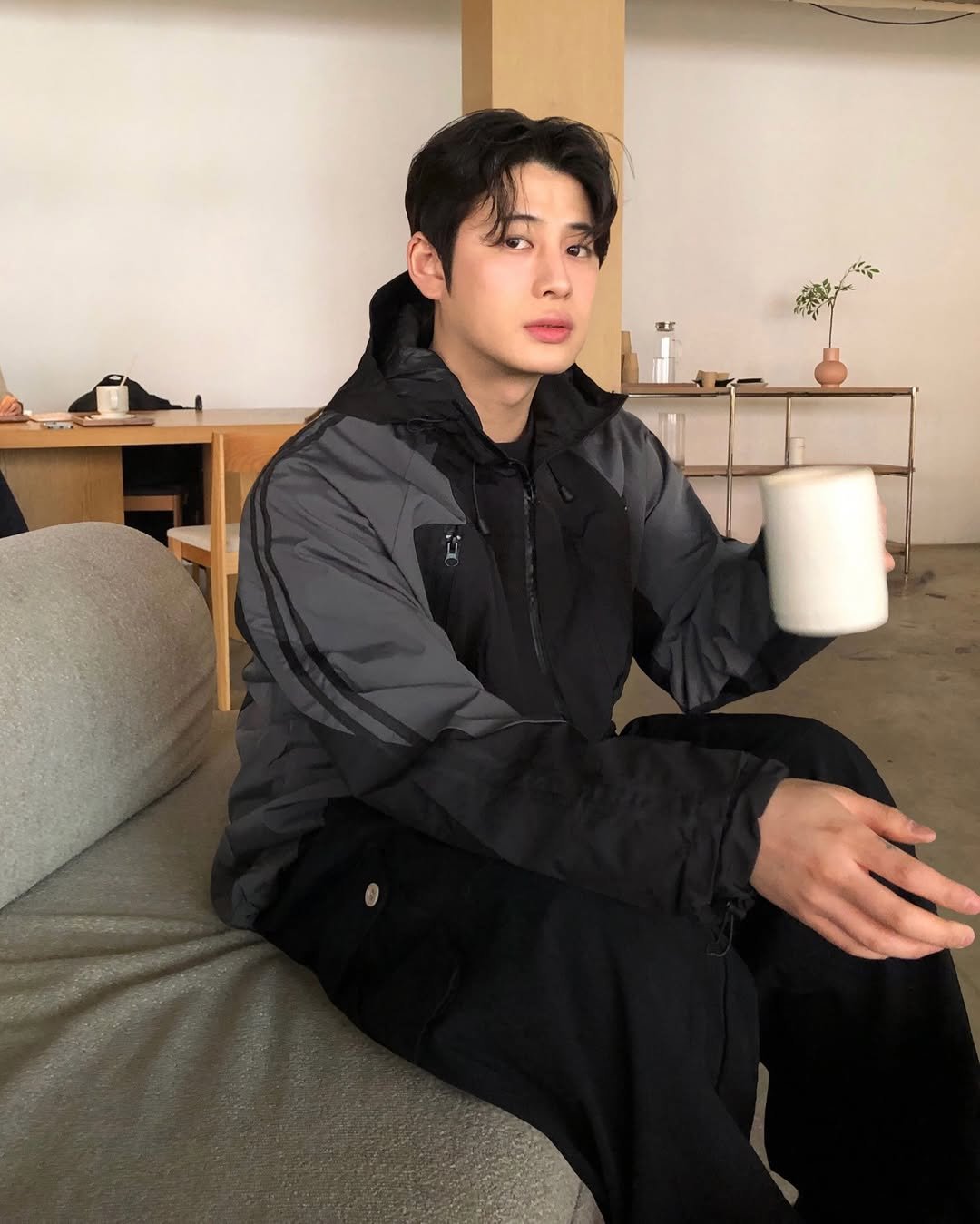 Photo by 도형, 디멘트 DMENT on March 24, 2026. May be an image of parka and text.