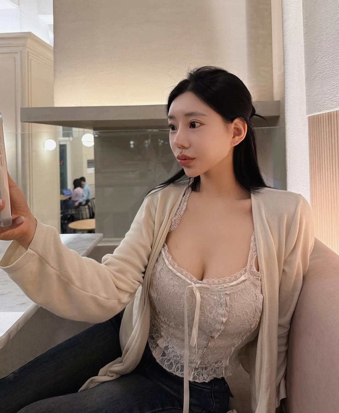 Photo by Diamant Ete on June 05, 2025. May be a selfie of one or more people, hair, sleepwear, top, bra and text.