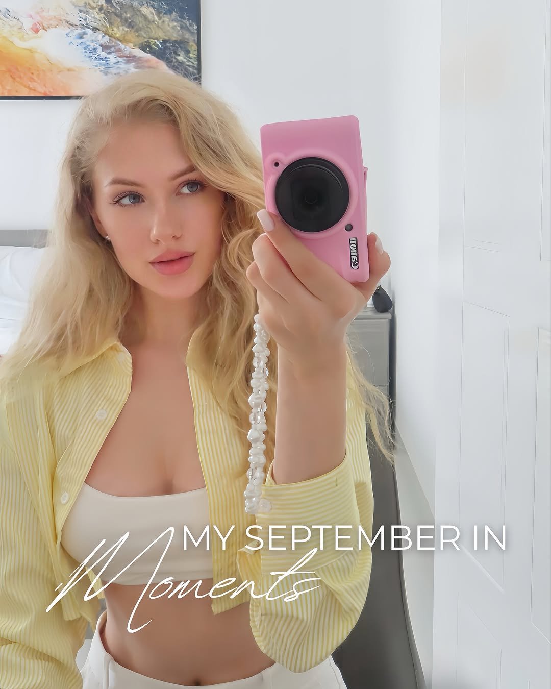 Photo by Diana Diloyan | Posing Coach & Model 🇺🇦 on October 04, 2025. May be a selfie of 1 person, blonde hair, makeup, top and text that says 'CaWoW 1 MY (oueri SEPTEMBER IN'.