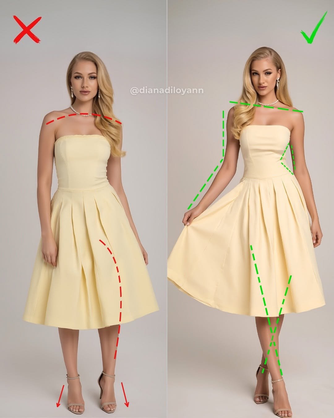 Photo by Diana Diloyan | Posing Coach & Model 🇺🇦 on August 18, 2025. May be an image of 2 people, sundress, skirt, dress and text that says 'X @dianadiloyann'.