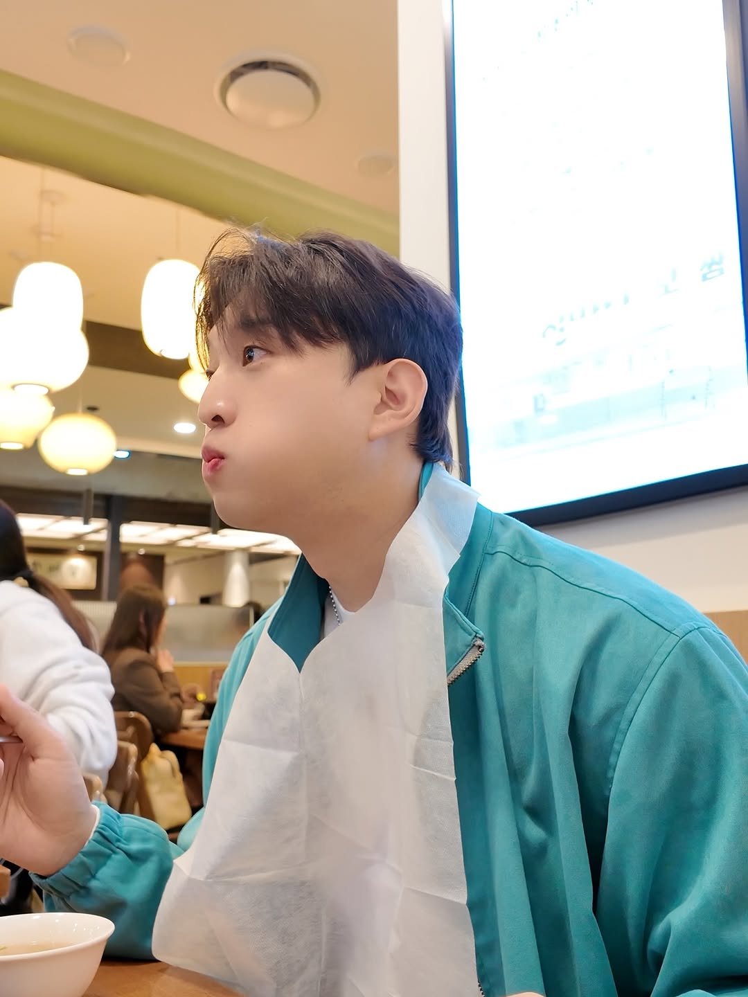 Photo shared by 운주디 | 정영훈 on November 09, 2025 tagging @wongrandma.origin. May be an image of one or more people, hair, bath robe and text.