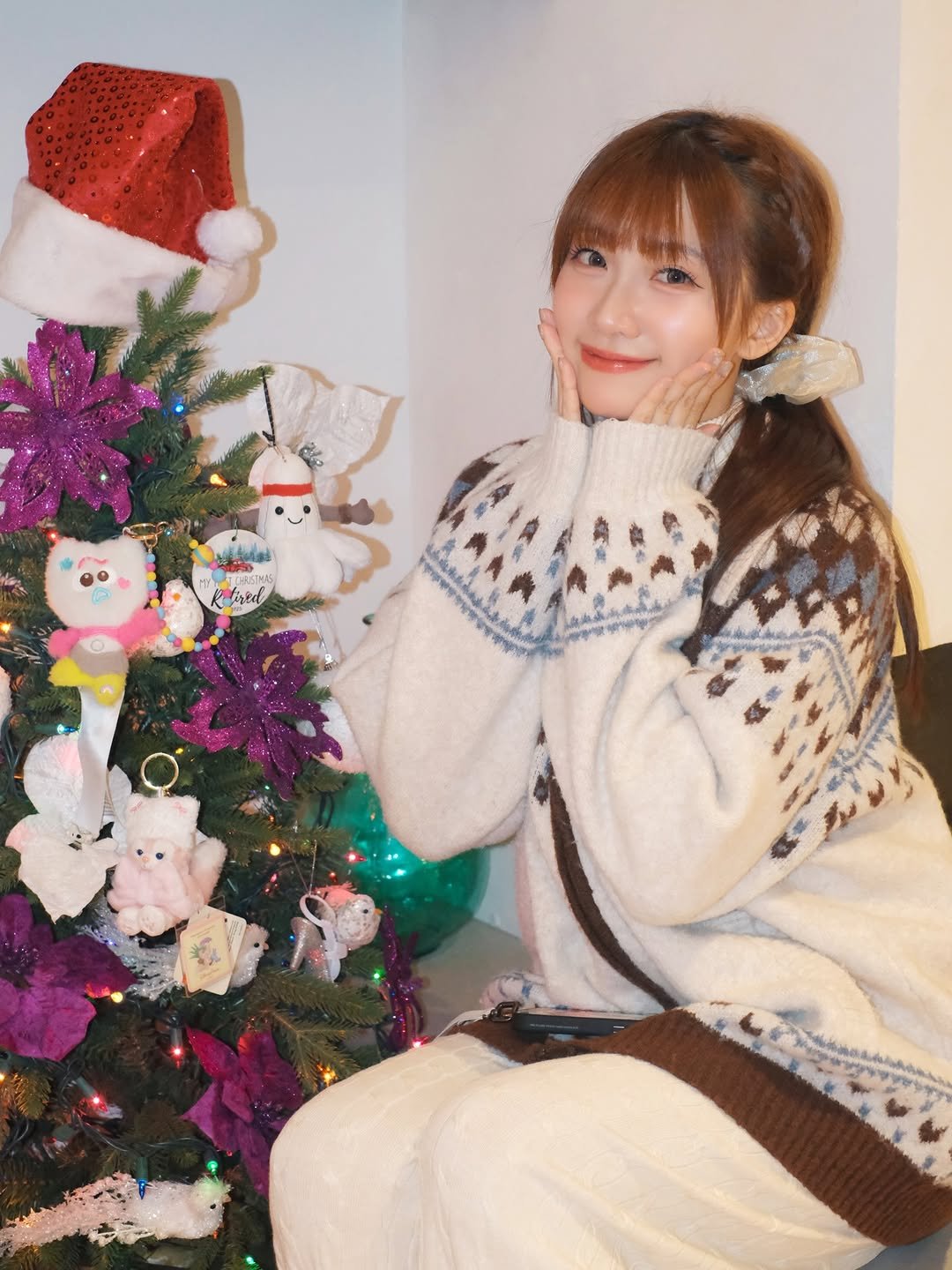 Photo by 💛中信兄弟啦啦隊🐘冼迪琦💛在台港人♡ on December 25, 2025. May be an image of one or more people, hair, christmas tree, turtleneck, sweater, tinsel and text.