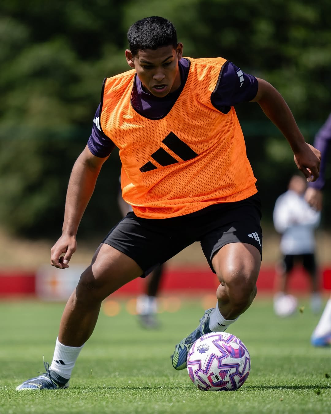 Diego Leon on the ball in training.