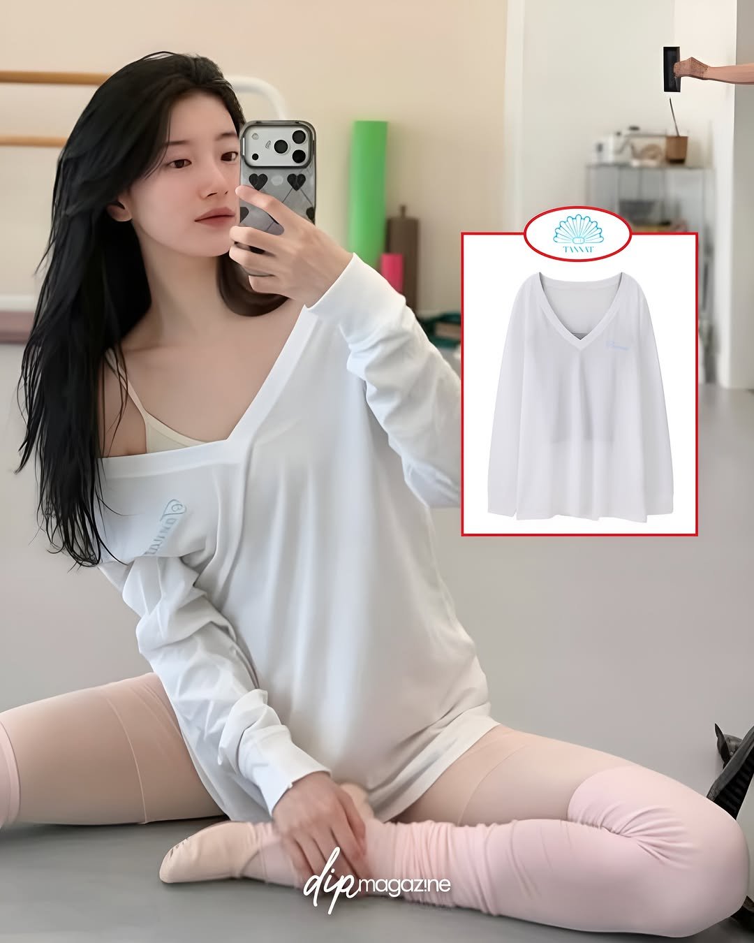 Photo shared by 딥 매거진 on April 27, 2026 tagging @skuukzky, and @tannat.kr. May be an image of ‎sleepwear, dress, chemise, top, tunic and ‎text that says '‎ፈብየን TINT سة THWT TOTS0 שהאות dipmegazine magaz!ne‎'‎‎.