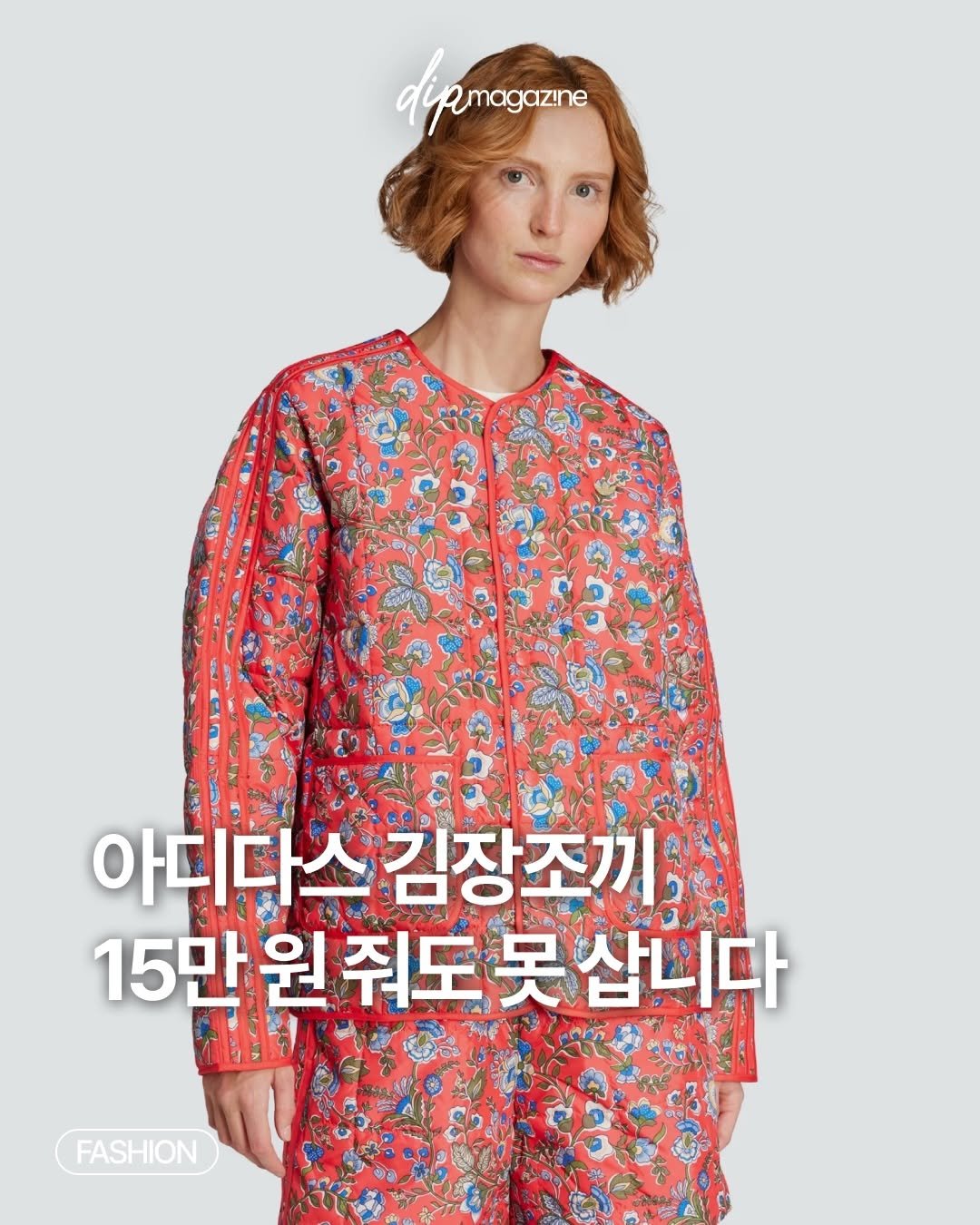 Photo by 딥 매거진 on December 01, 2025. May be an image of text that says 'dipemogarane magaz!ne 아디다스 아디다스김장조끼 wv 김장조끼 15만 만원 원줘도못삽니다 원 FASHION'.