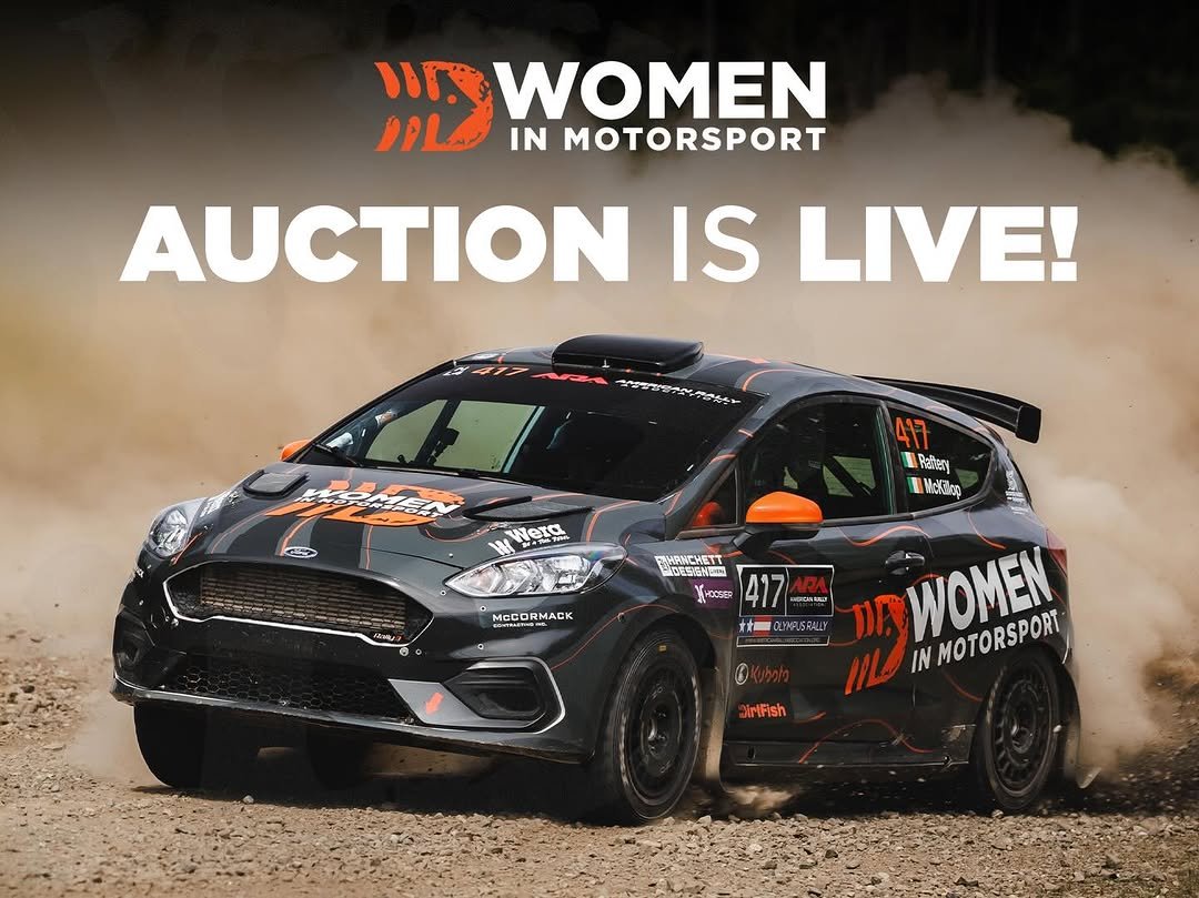 Photo shared by DirtFish on April 27, 2026 tagging @aoife.raftery17, @josierallies, and @carsandbids. May be an image of racing vehicles, race car, wheel and text.