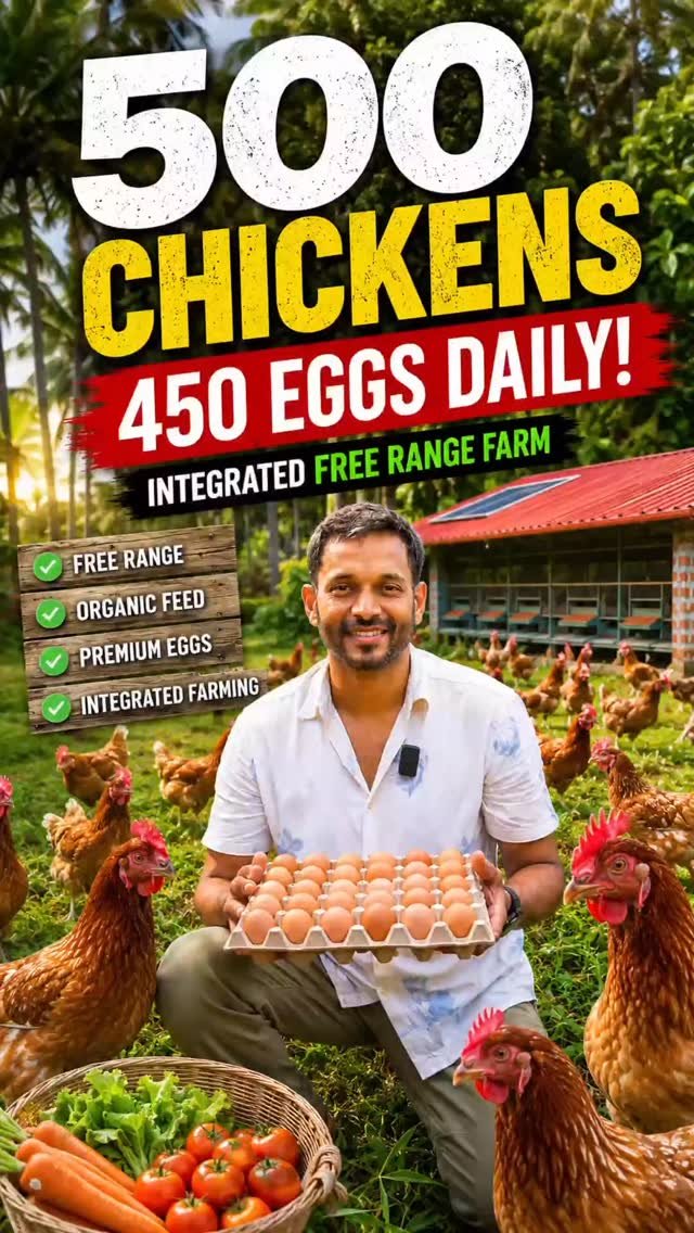 discoveragriculture 게시물 이미지: 🐔 500 Chickens. 🥚 450 Eggs Every Day.

What...