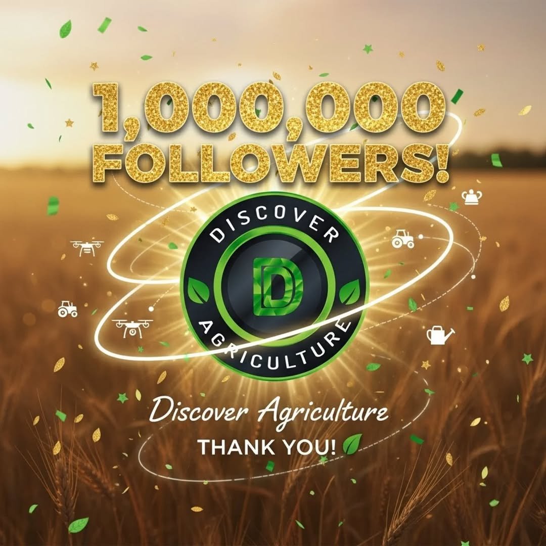 Photo by Discover Agriculture on September 27, 2025. May be an image of text that says ''000,000,1 000 FOLLOWERS! DISCOVER জলরं 0 品。 र्ल জ र 이 1ONICULTUR Discover DiscoverAgriculture Agriculture THANK YOU!'.