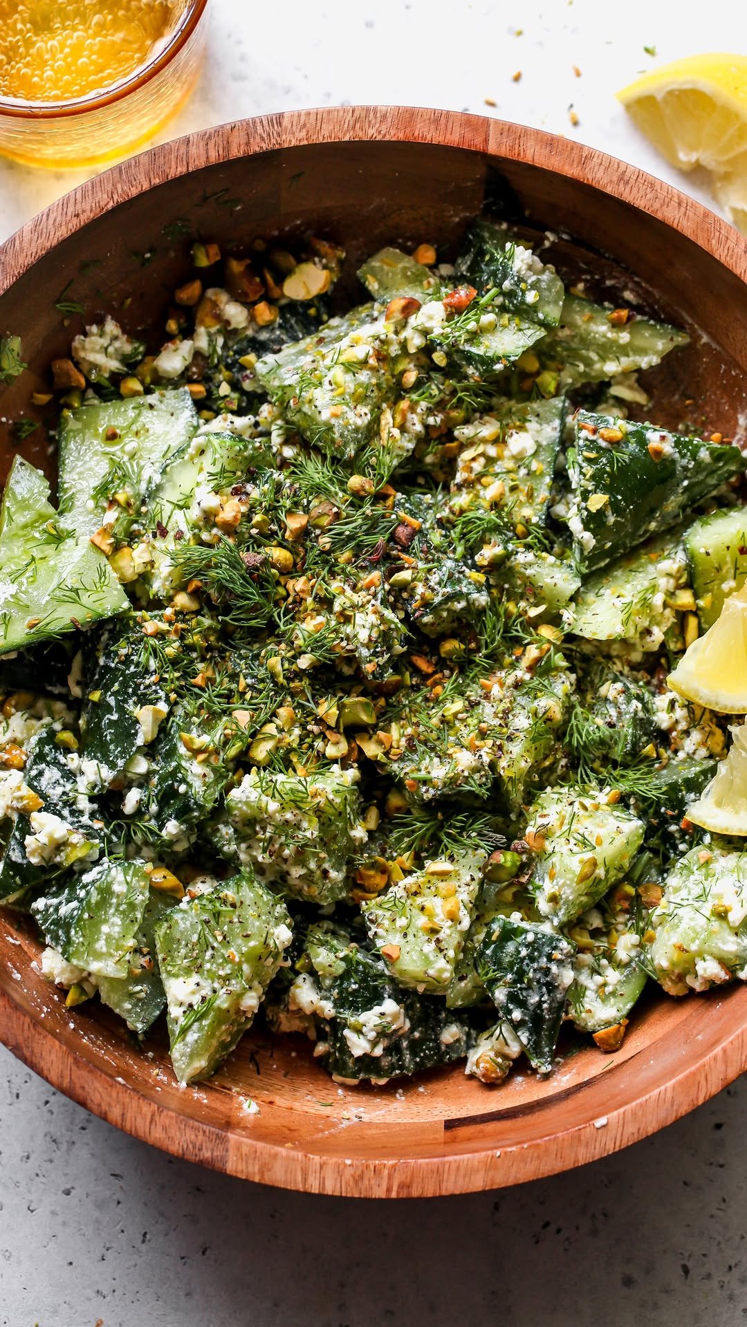 dishingouthealth 게시물 이미지: Smashed Cucumber Salad with Feta-Dill Dressing...