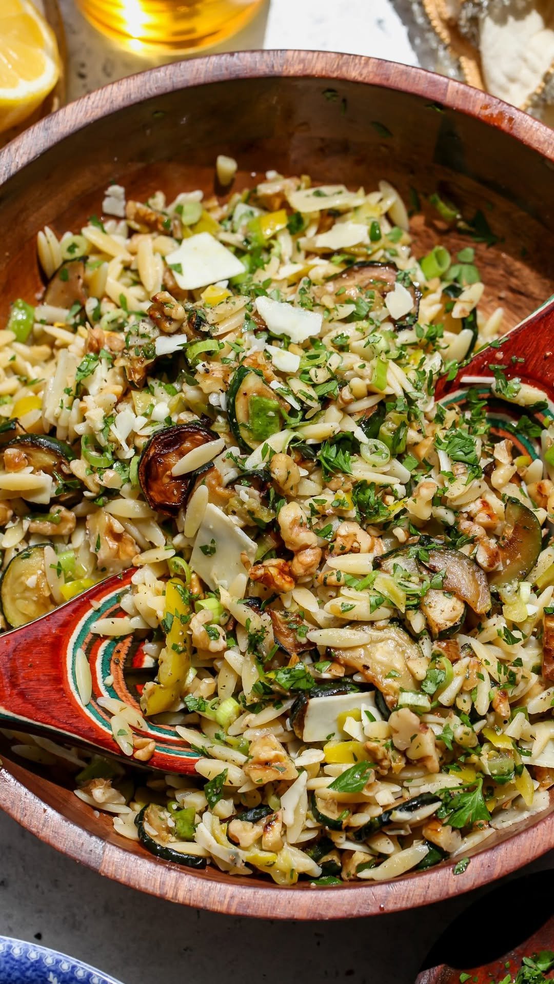 dishingouthealth 게시물 이미지: Zucchini Orzo Salad with toasted walnuts,...