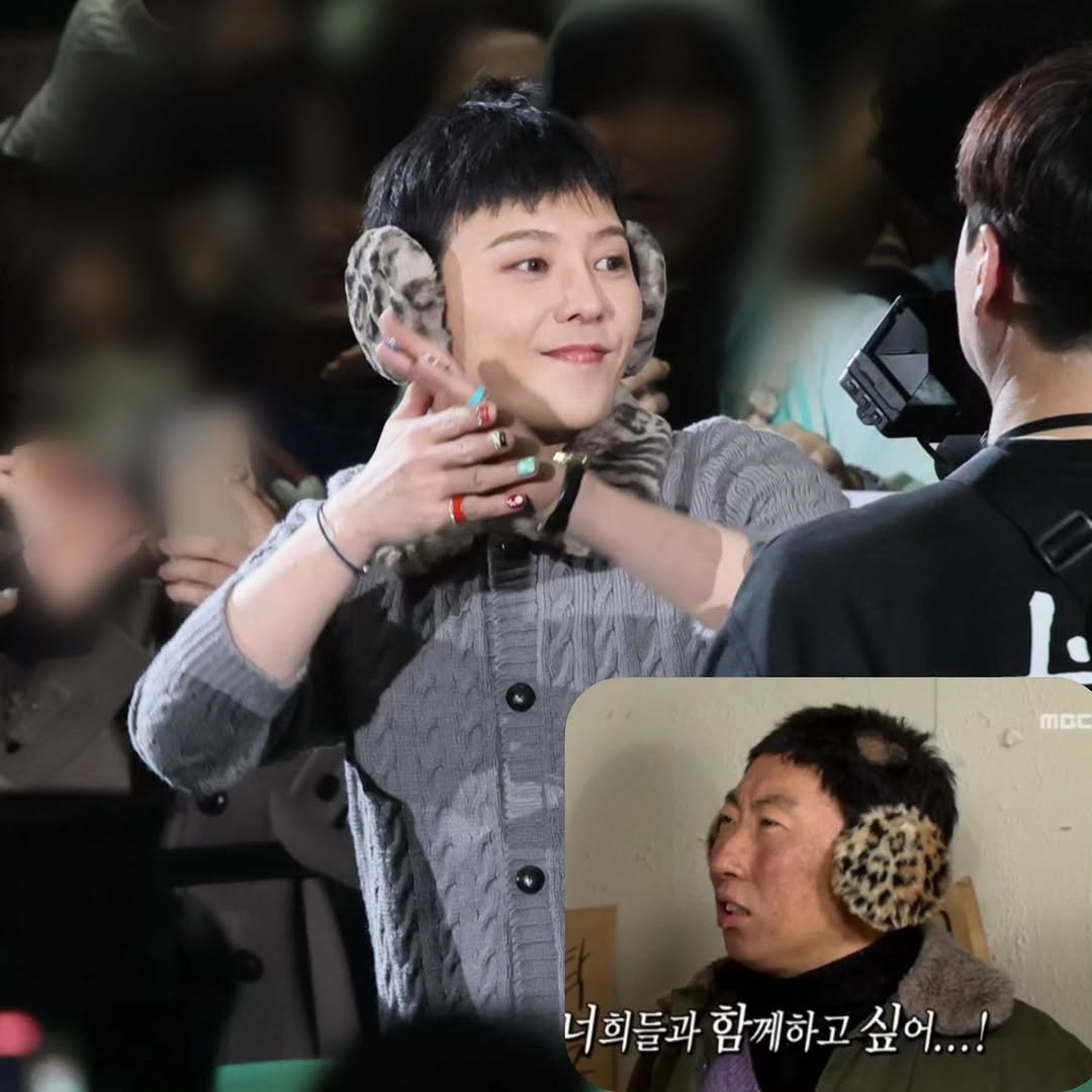 Photo by 박명수(G-park) on February 19, 2026. May be an image of one or more people, bangs, goosedown coat, top and text that says 'moc 너희들과 너희들과함께하고싶어...! 함께하고 싶어...! •'.