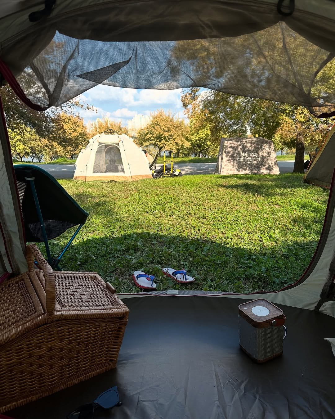 Photo by 홍 은 Hong eun on October 26, 2025. May be an image of campsite, outdoors and text.