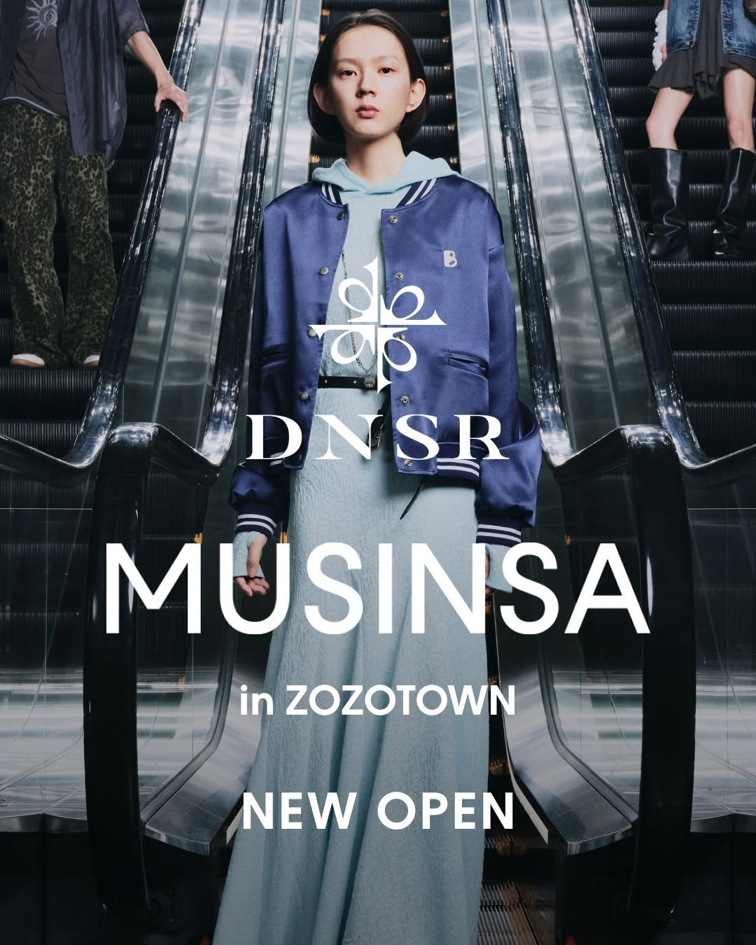 Photo shared by DNSR 디앤에스알 on November 05, 2025 tagging @musinsa_global. May be an image of ‎magazine, outerwear and ‎text that says '‎صي T DNSR SR MUSINSA in ZOZOTOWN NEW NEWOPEN OPEN‎'‎‎.