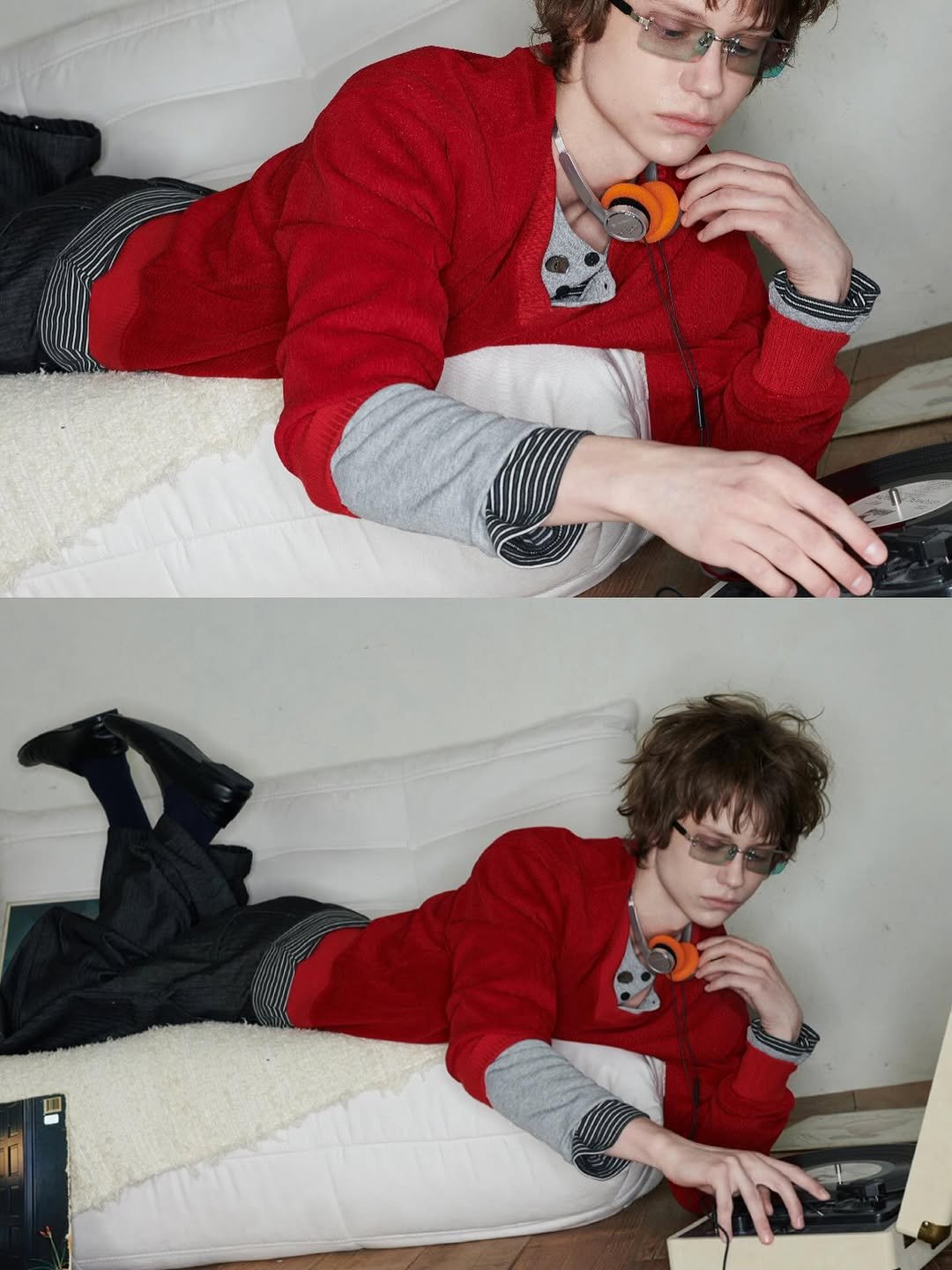 Photo by DNSR 디앤에스알 on February 15, 2026. May be an image of one or more people, eyeglasses, cigarette, bath robe and text.