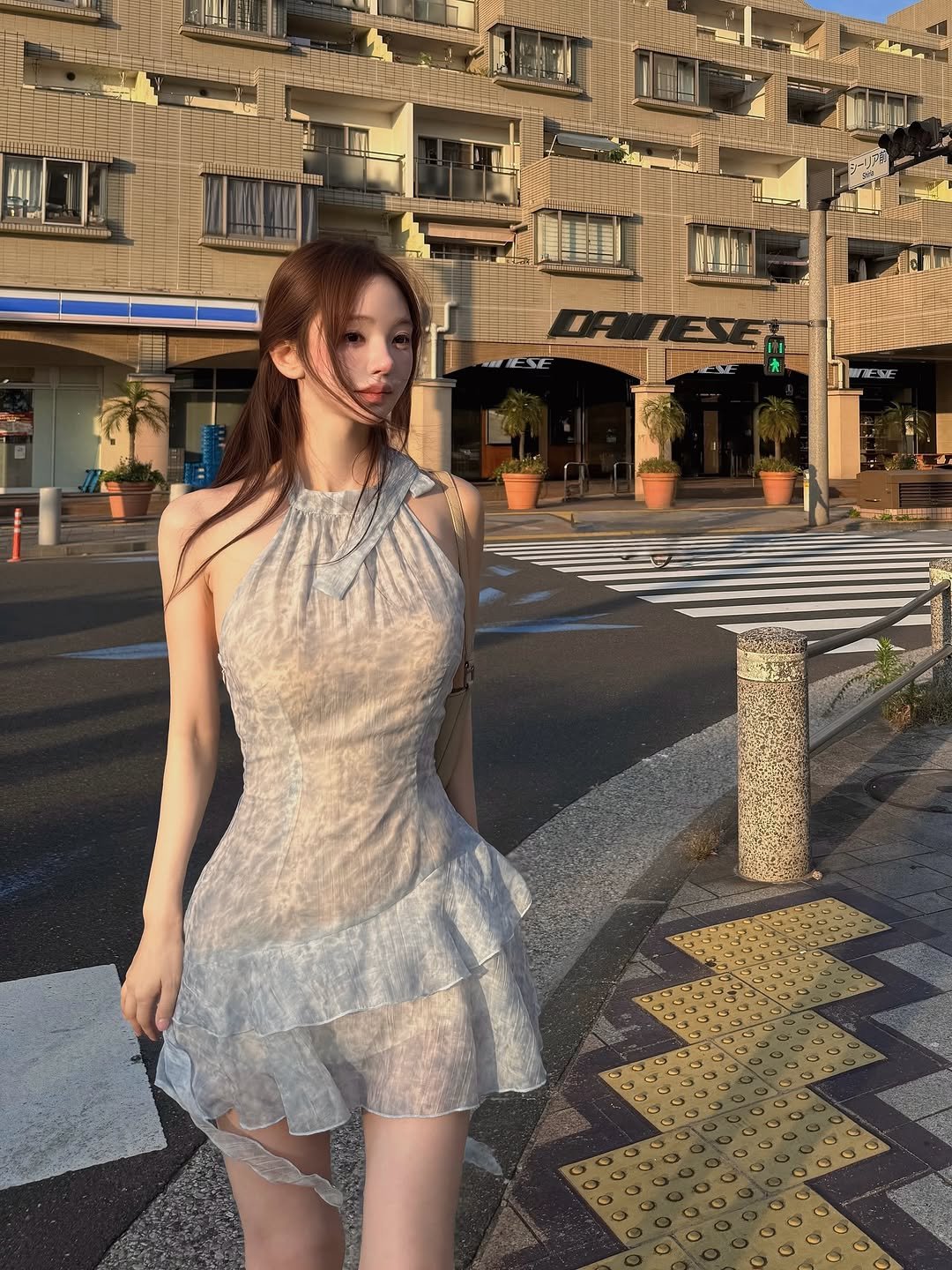 Photo by 김도연 on July 26, 2025. May be an image of 1 person, dress, sundress and text.