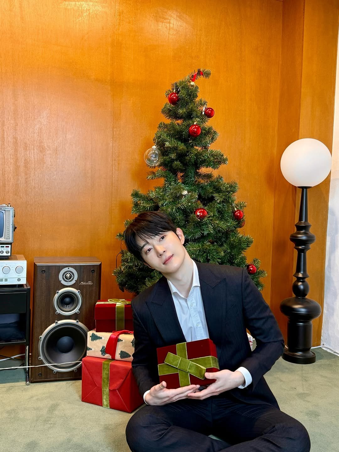 Photo by 국 동호 on December 20, 2025. May be an image of christmas tree, bolo tie and tinsel.