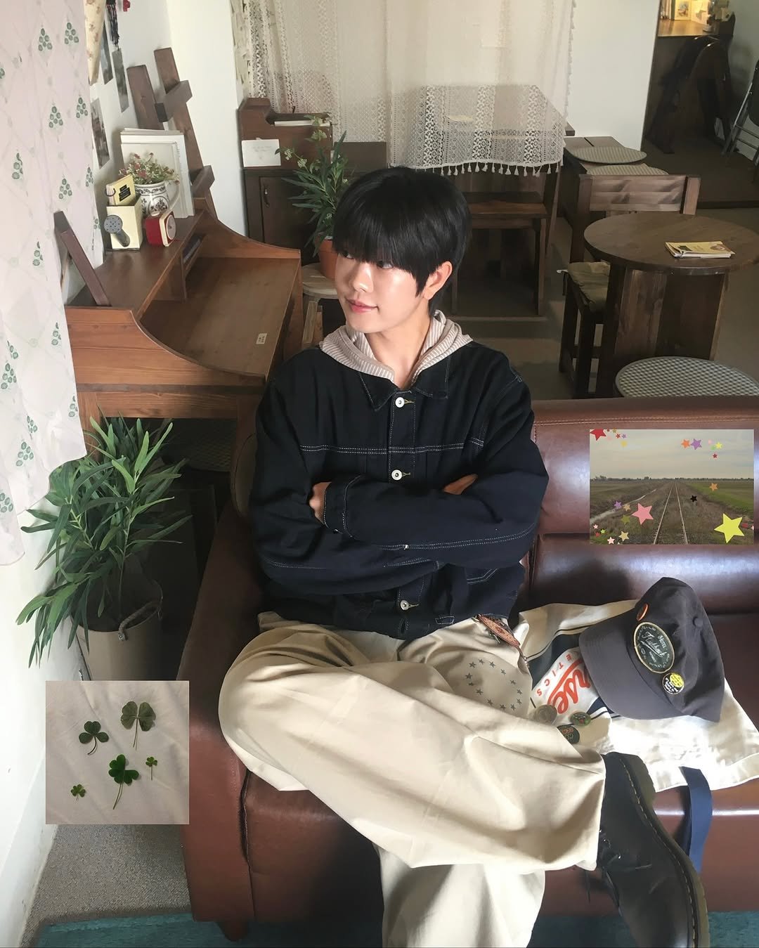 Photo shared by 투븐 / TOVN on November 09, 2025 tagging @tovn_official. May be an image of duffle coat, bolo tie and text.