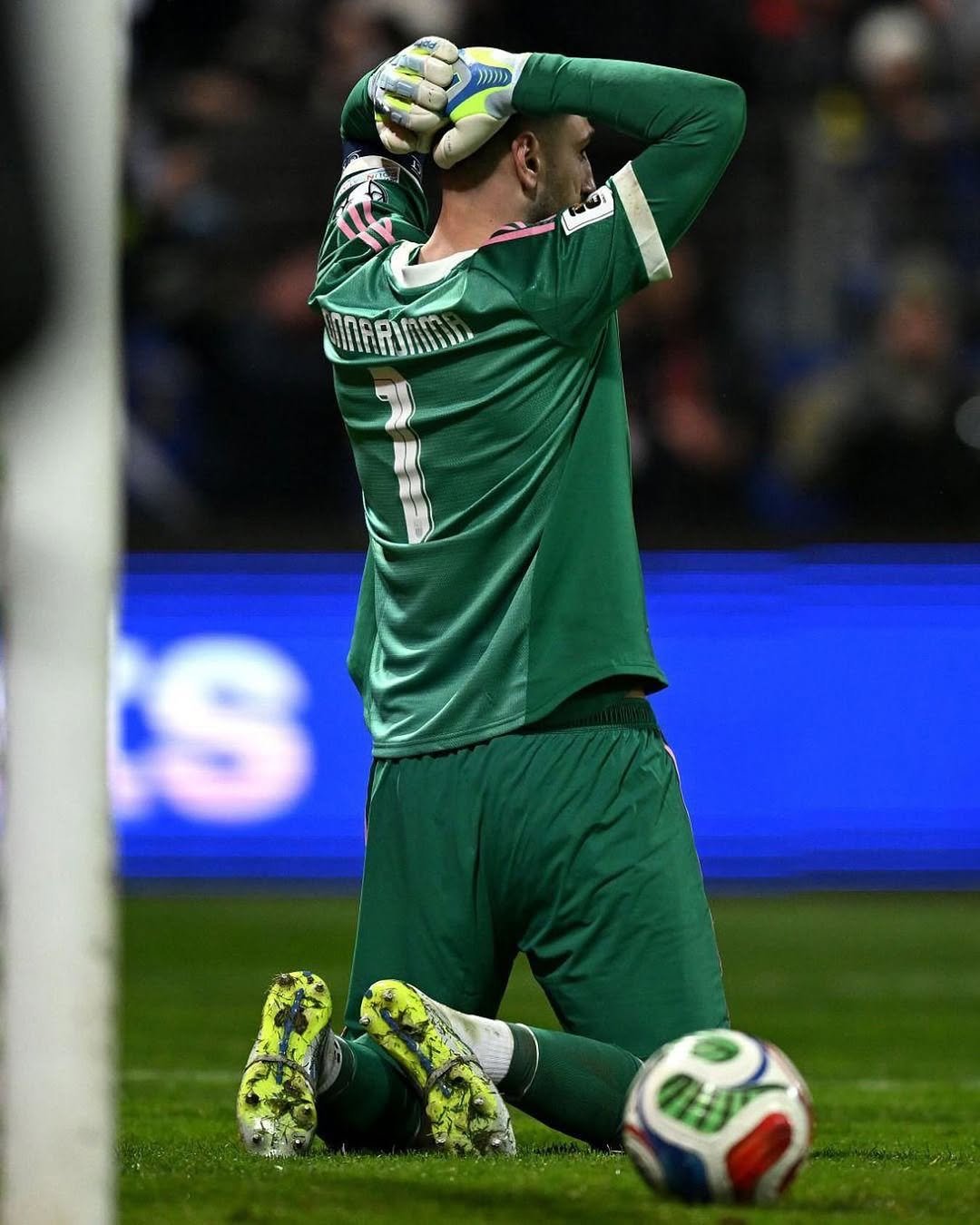 Photo by GIANLUIGI DONNARUMMA on April 01, 2026. May be an image of football, soccer, ball, stadium and text.