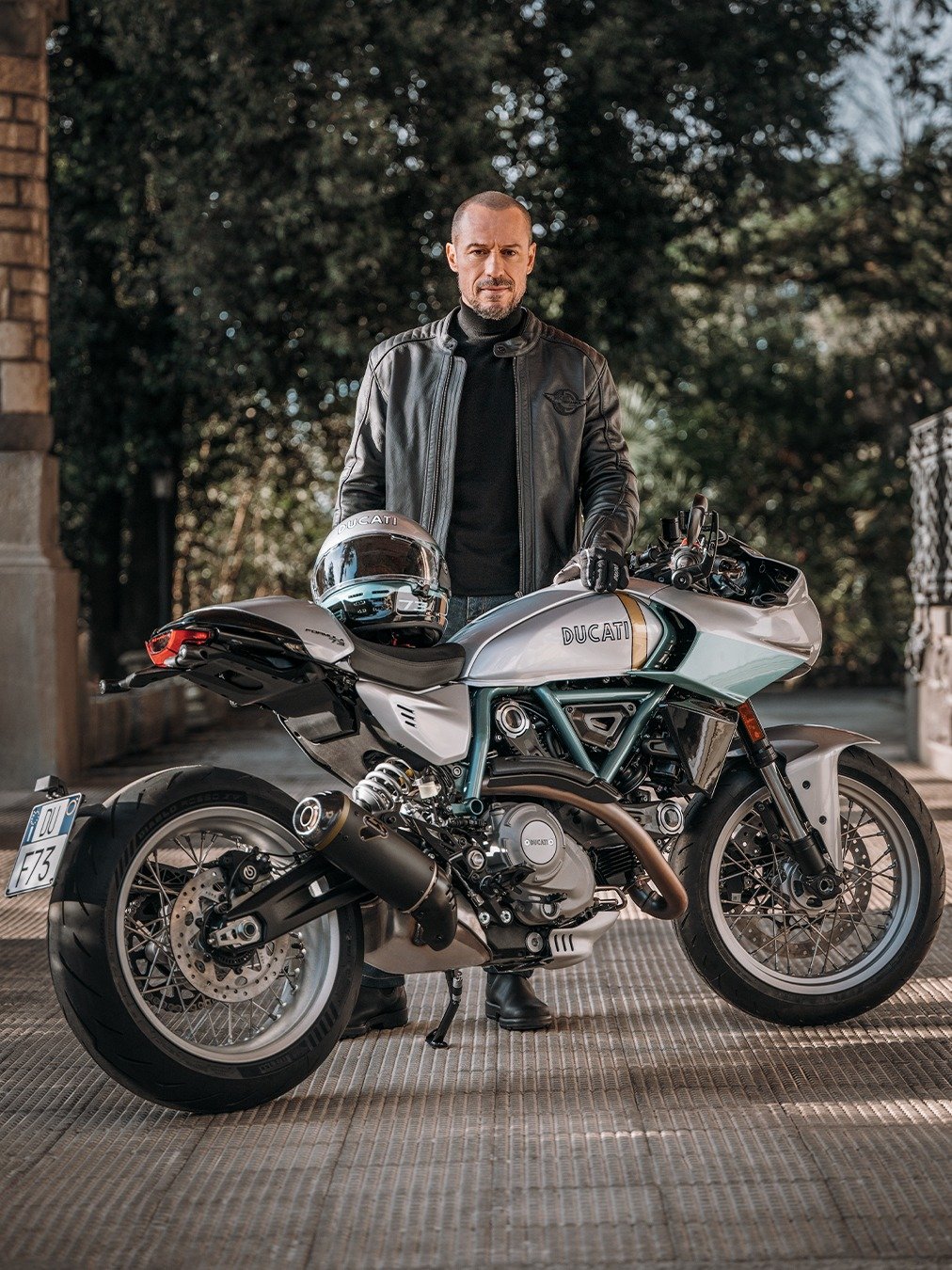 Photo shared by Ducati Motor Holding on February 12, 2026 tagging @stefano.accorsi. May be an image of racing vehicles, motorcycle, helmet and text that says 'DUCATI AT DU と 福 ሃገ'.