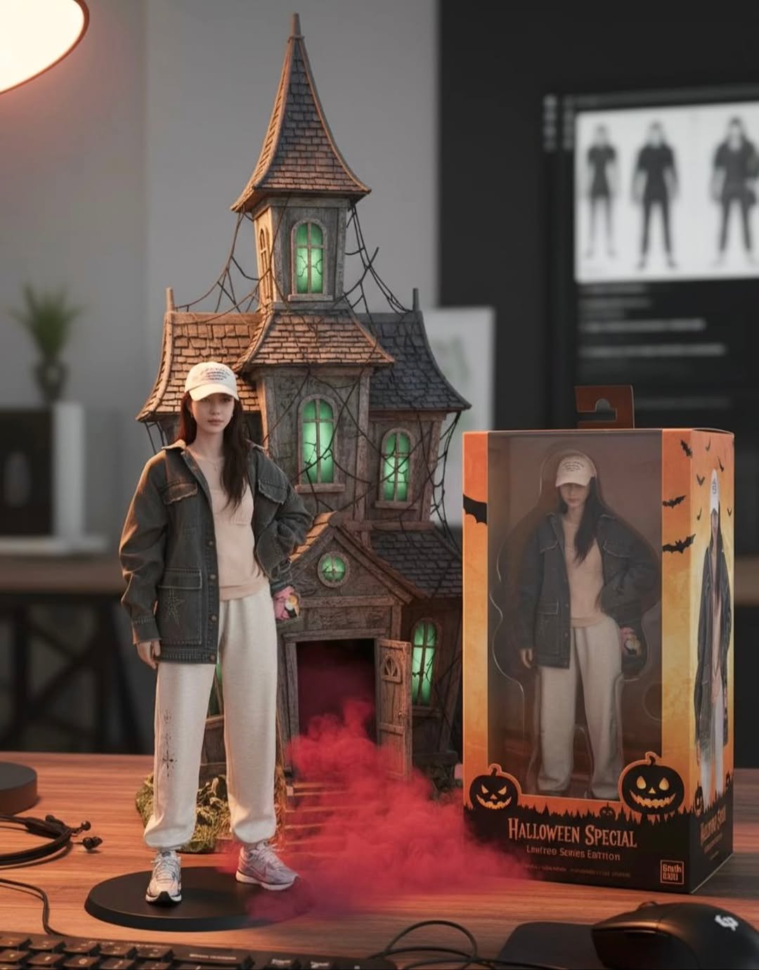 Photo by E.JIAH 이지아 on October 14, 2025. May be an image of duffle coat, doll and text.