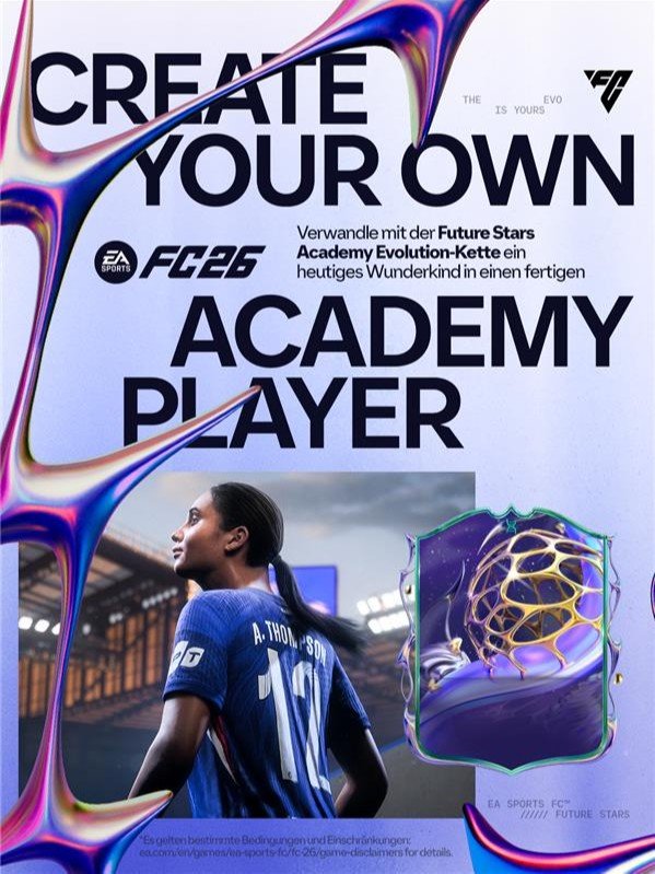 Photo by EA SPORTS FC (deutsch) on January 31, 2026. May be an image of football, soccer, poster, magazine, sports equipment, ball, card and text.