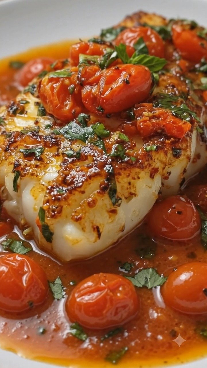 easymediterranean_recipes 게시물 이미지: Mediterranean Cod in Tomato Basil...