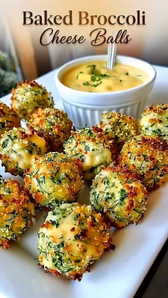 easymediterraneanrecipes 게시물 이미지: Baked Broccoli Cheese Balls, featuring finely...