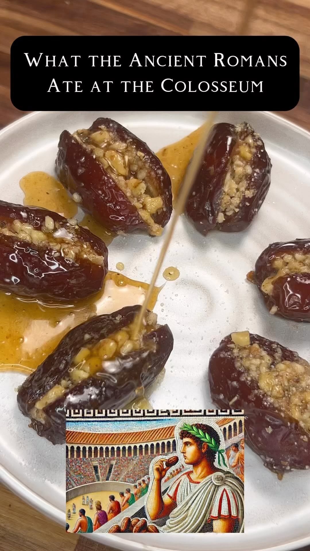 eatshistory 게시물 이미지: Roman Stuffed Dates, Music: @faryafarajimusic...