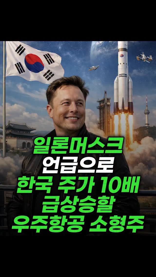 economy_god 게시물 이미지: ✔️일론머스크 언급으로 한국 주가 급부상 올거란 우주항공 소형주✔️
👉팔로우 후에...