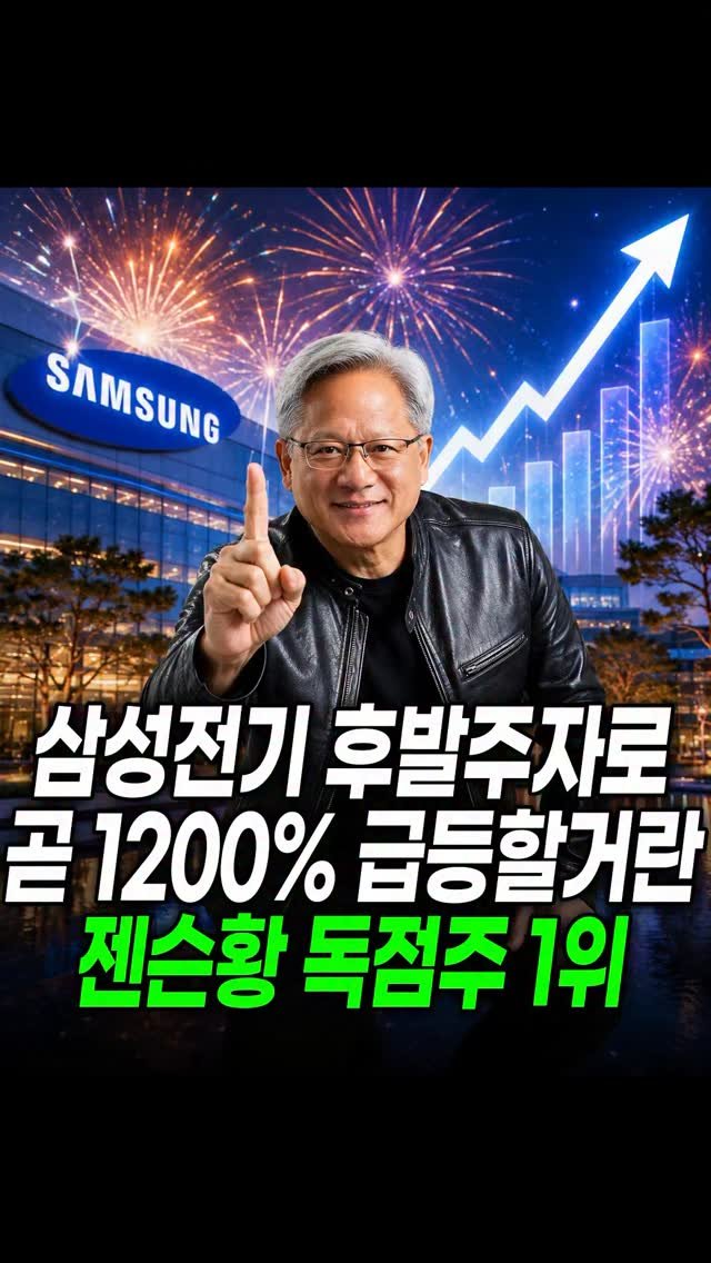 economy_god 게시물 이미지: ✔️삼성전기 후발주자로 곧 1200% 급등할거란 젠슨황 독점주 1위✔️

👉삼성전기...