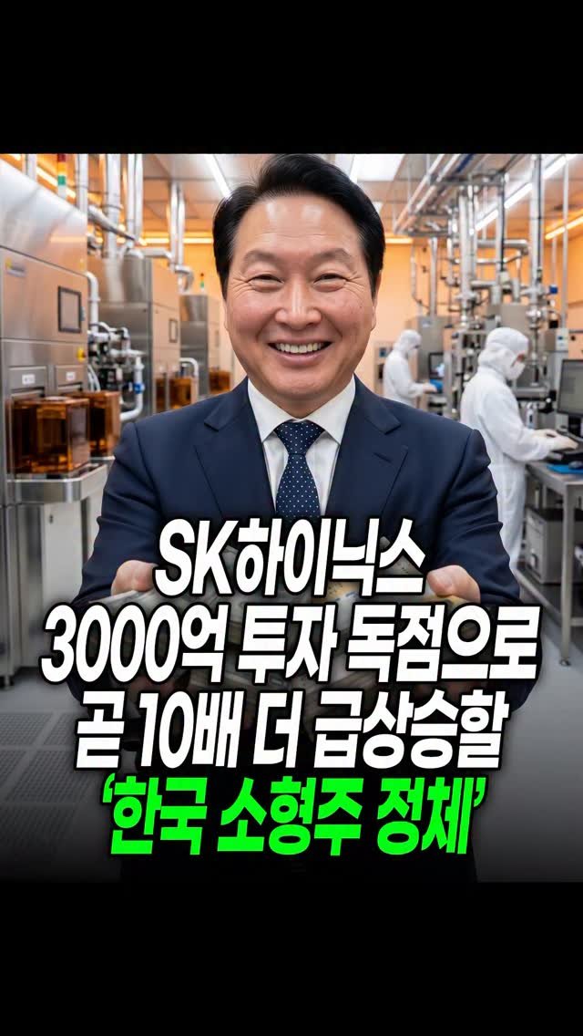 economy_god 게시물 이미지: ✔️SK하이닉스 3000억 투자 독점으로 곧 급부상할 한국 소형주 정체✔️
👉팔로우...