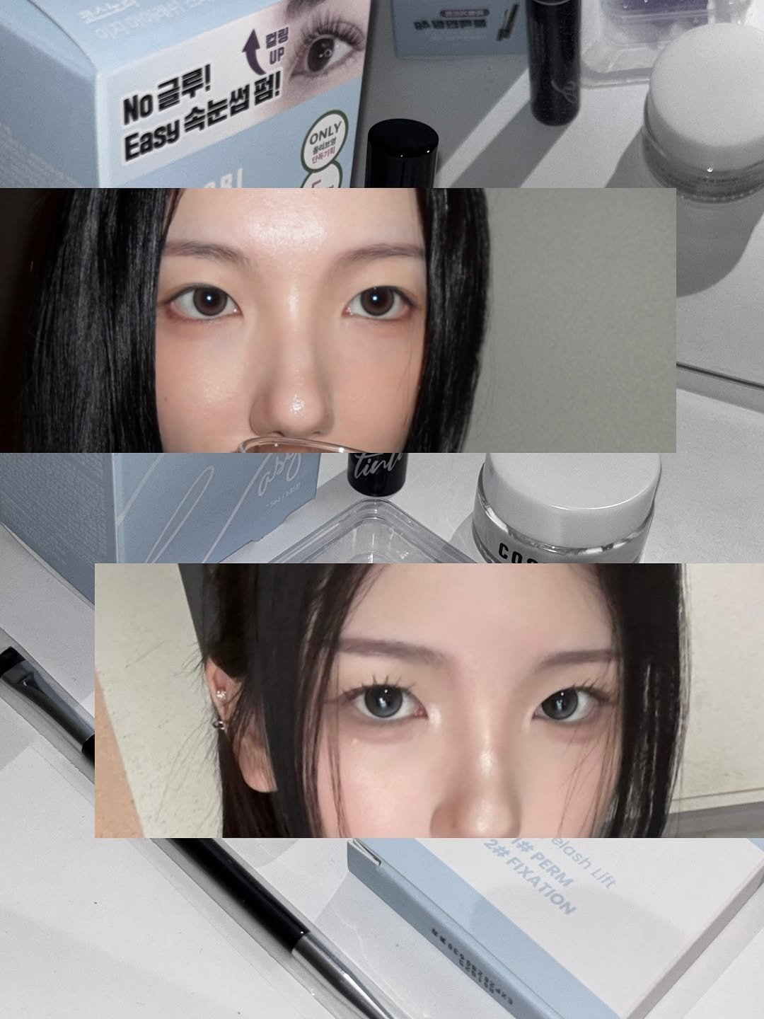 Photo shared by 코덕 이연 on October 13, 2025 tagging @cosnori_official. May be an image of one or more people, lipstick, eyeliner, pallette, cosmetics, brush and text.