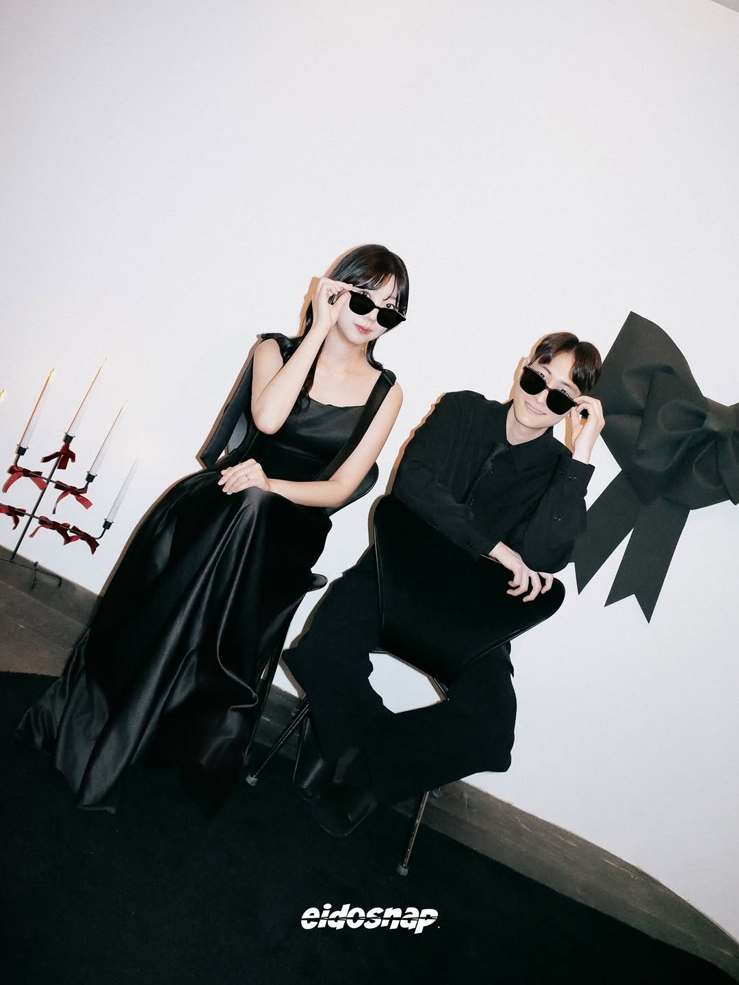 Photo shared by 이도스냅 | 힙한웨딩스냅 | 웨딩스냅작가 on February 27, 2026 tagging @gurujam_hapjeong. May be pop art of bow, bowtie, glasses and text.