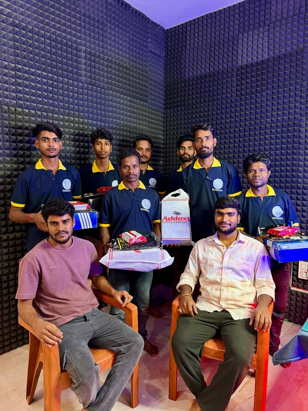 Photo shared by Moleram soni on August 02, 2025 tagging @sanjay_soni01, and @_sujeet_soni_. May be an image of 7 people, people standing, dartboard, office and text that says 'H'.