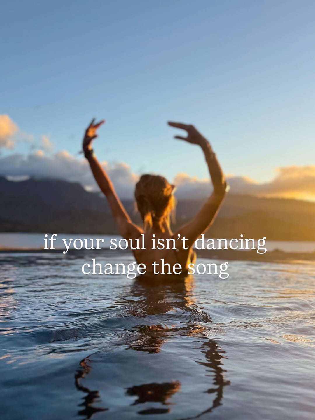 Photo by Elina Danilova | Executive Life Coach in Los Angeles, California. May be an image of 1 person, practicing yoga, dancing and text that says 'if your soul isn't dancing change the song'.