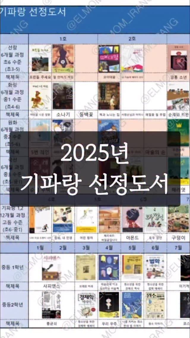 elmom_irang 게시물 이미지: [자료 나눔] 기파랑 초·중등 선정도서

❗️자료나눔 기한: -12/31(수)
요즘...