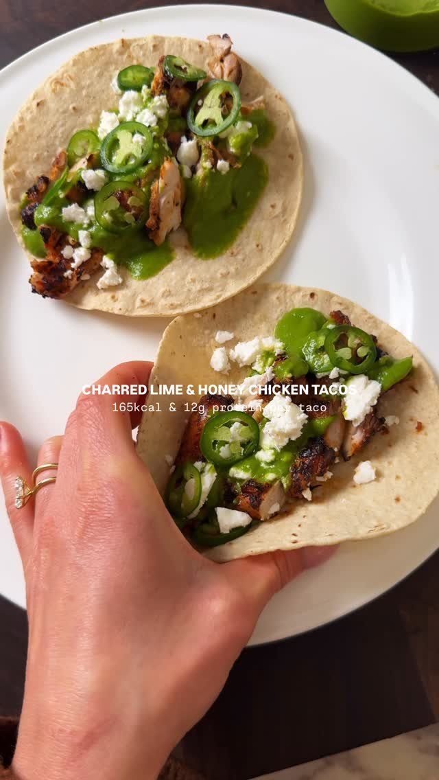 emthenutritionist 게시물 이미지: CHARRED LIME & HONEY CHICKEN TACOS WITH...
