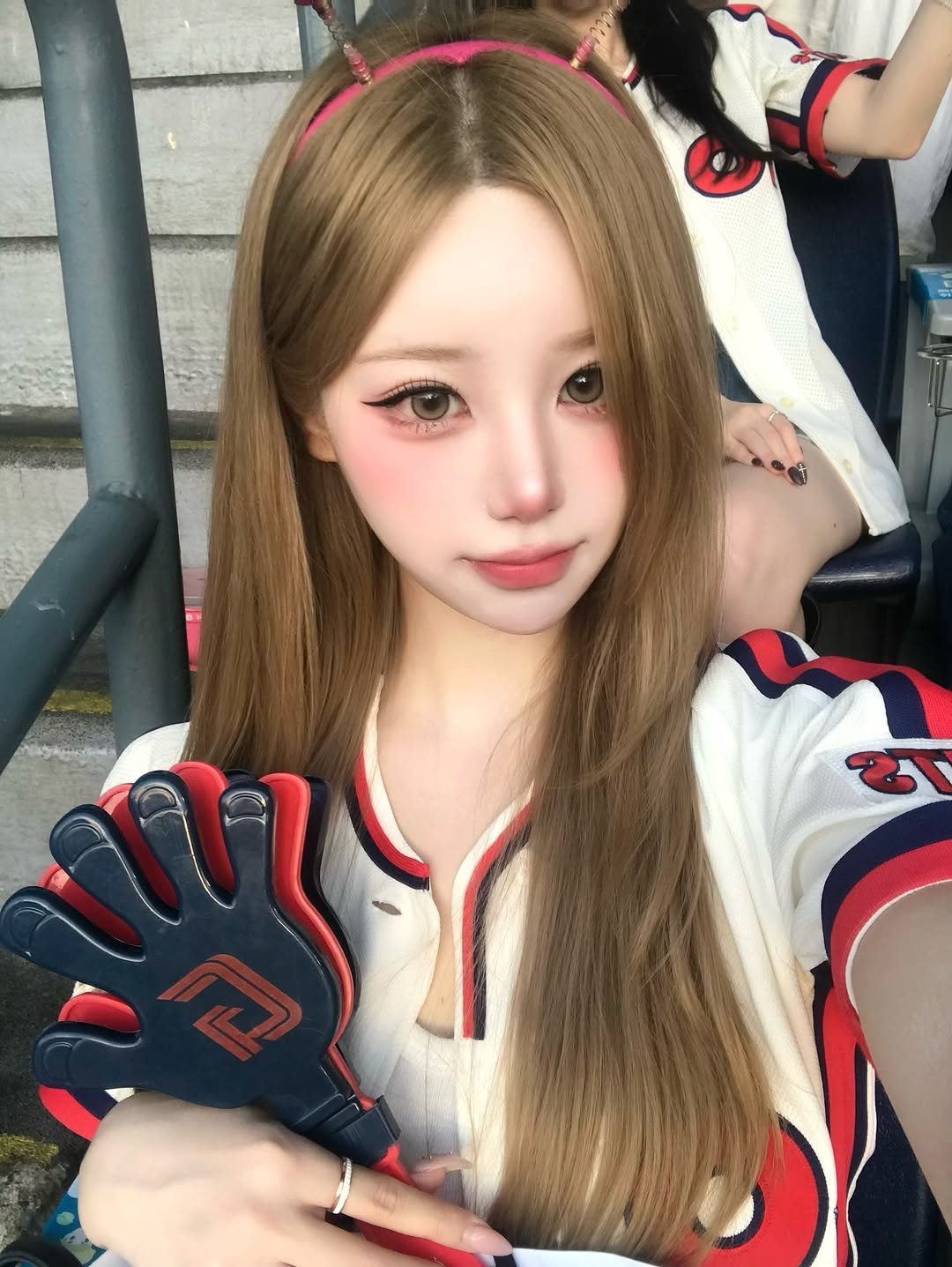 Photo shared by SUJIN ♥ on August 21, 2025 tagging @bayby_yeobada. May be an image of 1 person, hair, playing baseball and text.