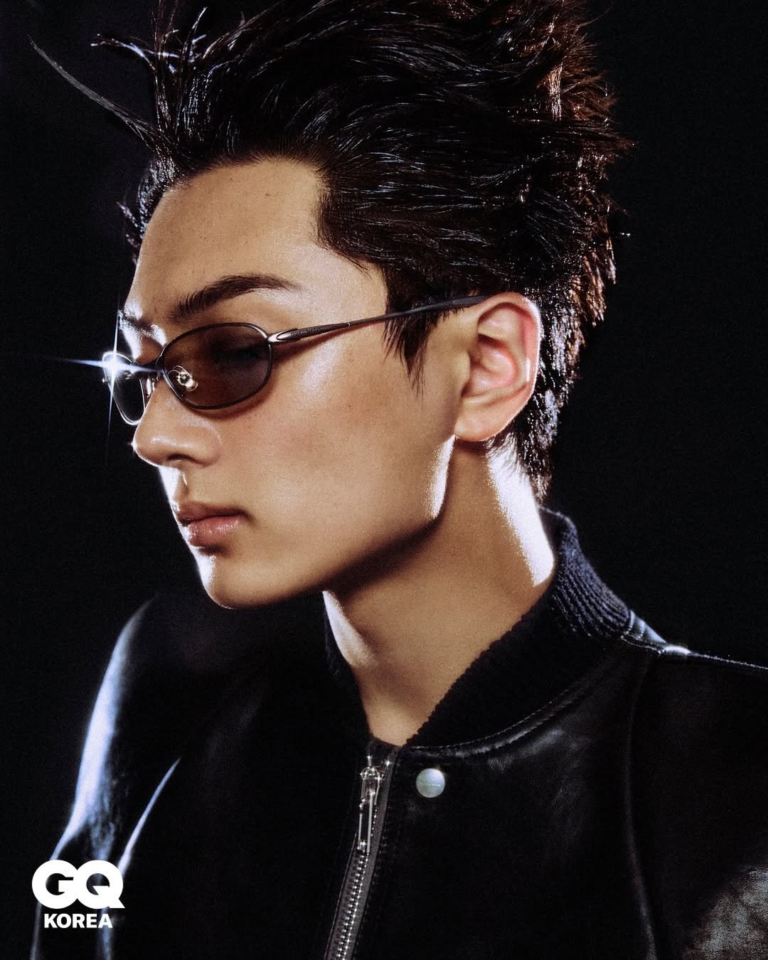 Photo shared by GQ KOREA on March 28, 2026 tagging @gentlemonster, and @enhypen. May be an image of one or more people, bangs, top and text that says 'G GO KOREA'.