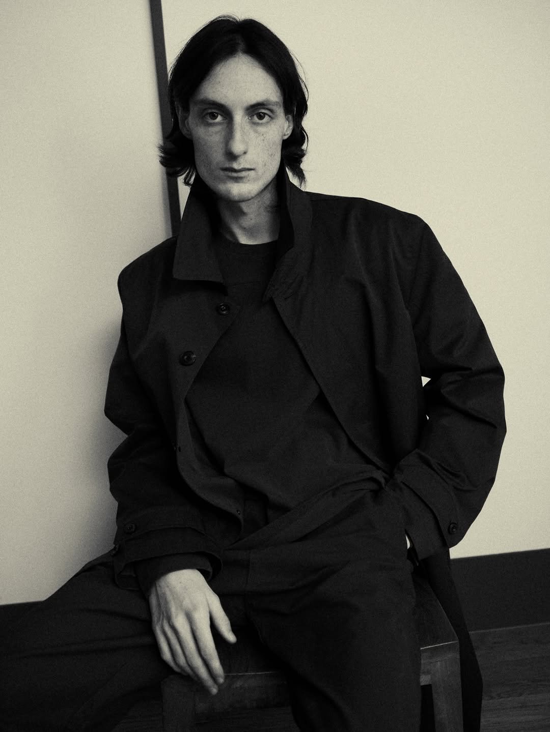 Photo by EPICENTER.TOURIST on February 27, 2026. May be a black-and-white image of one or more people, duffle coat, overcoat and text.