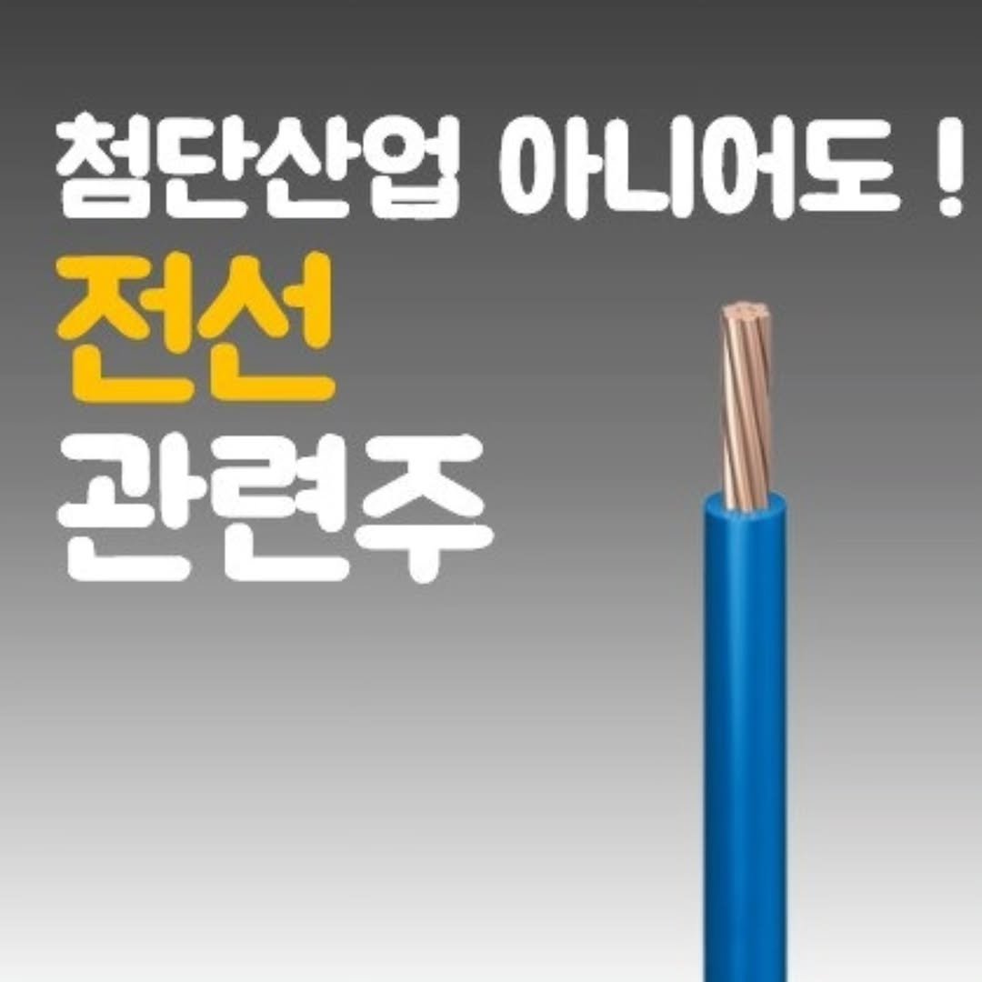 Photo by 주식 투자 관련주 테마주 재테크 - 전소미 🎓 비트코인 해외선물 해외주식 on April 22, 2026. May be an image of socket and text that says '첨단산업 아니어도! 전선 관련주'.