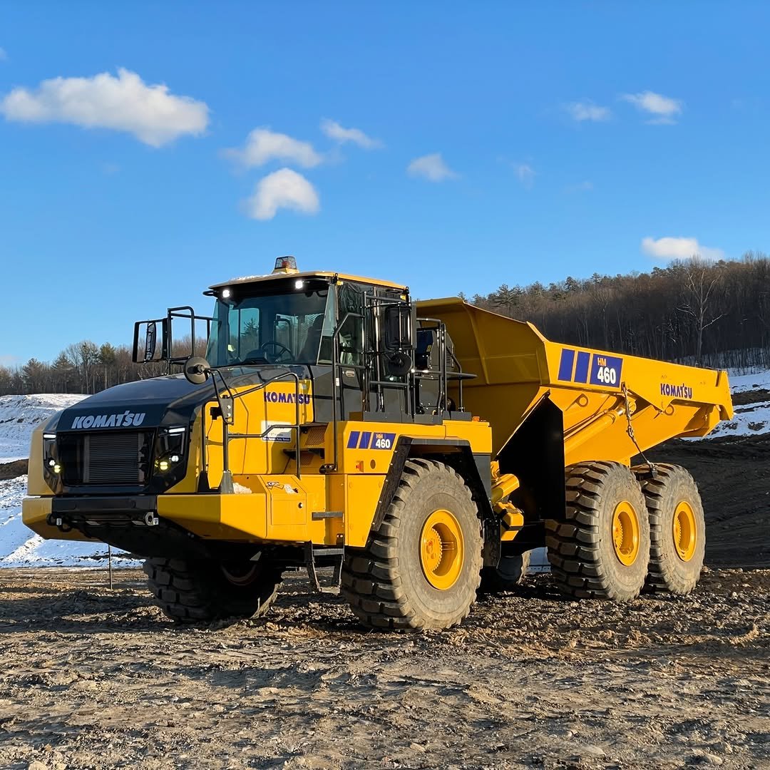 Photo shared by Eric Jumper on March 05, 2026 tagging @komatsuconstructionna, @muschlitzexcav8, and @komatsuglobal. May be an image of snowplow, scraper and text that says 'KOMA 460 460 --- O'.