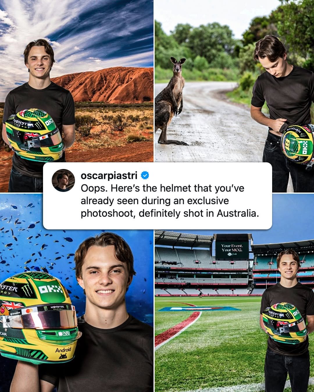 Photo by ESPN F1 on February 28, 2026. May be an image of racing vehicles, motorcycle, helmet and text.