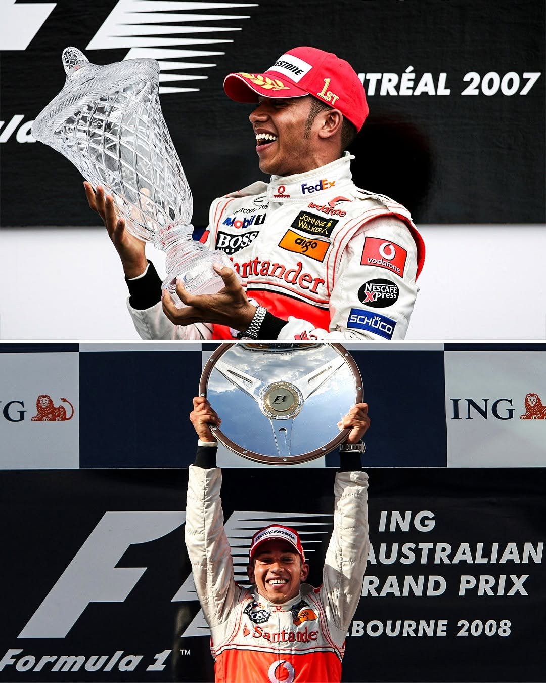 Photo by ESPN F1 on March 03, 2026. May be an image of racing vehicles, helmet and text.