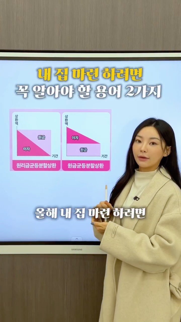 eun_jin_n 게시물 이미지: 부린이 탈출 용어
2탄, 대출 용어 2가지

1️⃣ 원리금 균등 분할 상환
→ 매달...