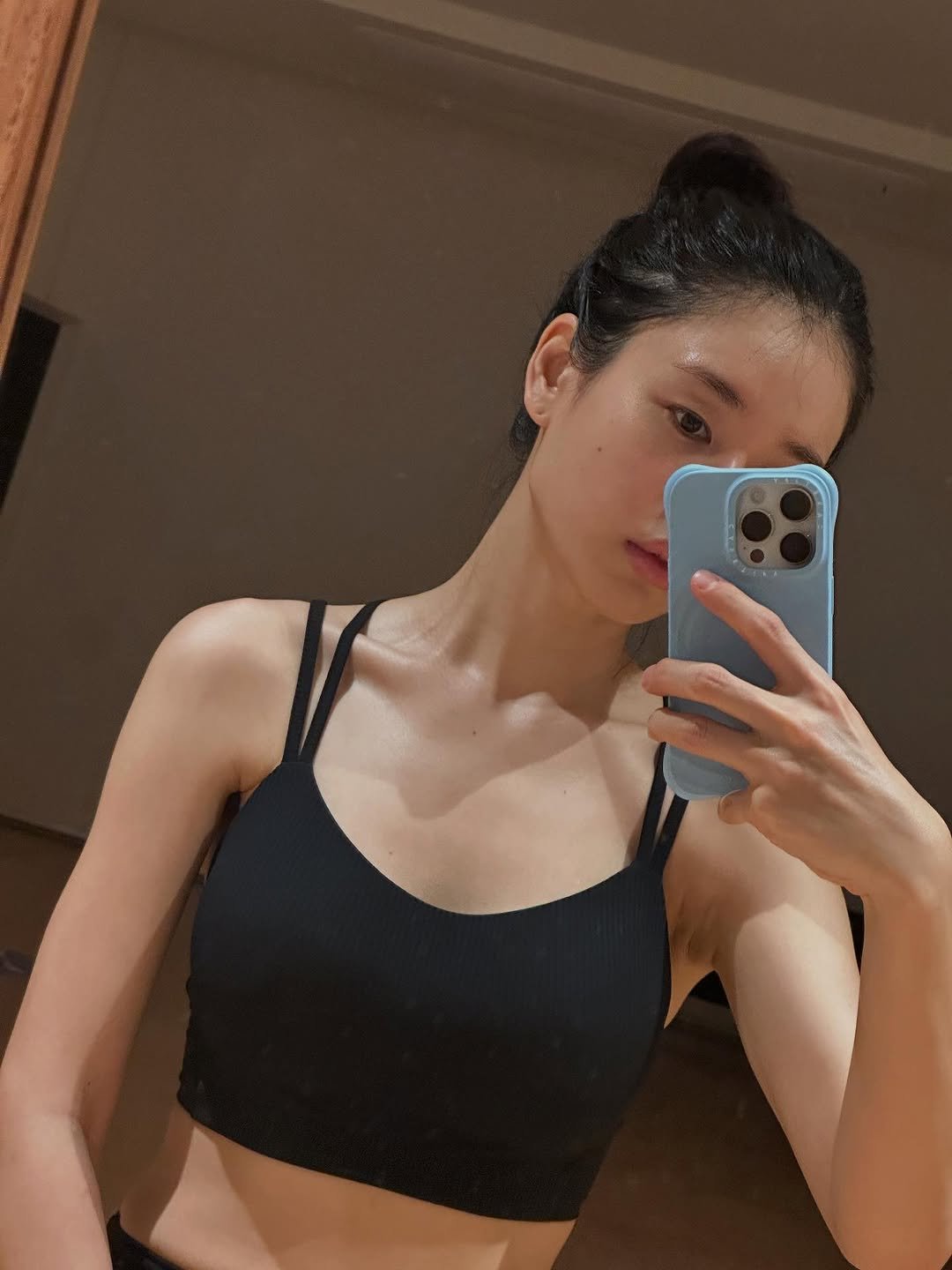 Photo by 안은진 on August 20, 2025. May be a selfie of activewear, sportswear and bra.