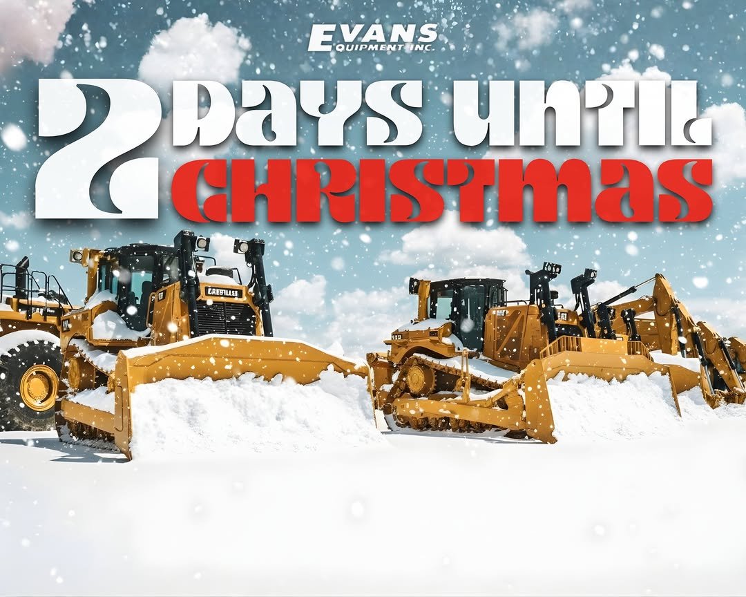 Photo by Evans Equipment on December 23, 2025. May be an image of snowplow, christmas tree and text that says 'EVANS ENT INC. QUIPMENT QUIPM PRaus CHRISTMAS DaYS uniia CAEUE'.