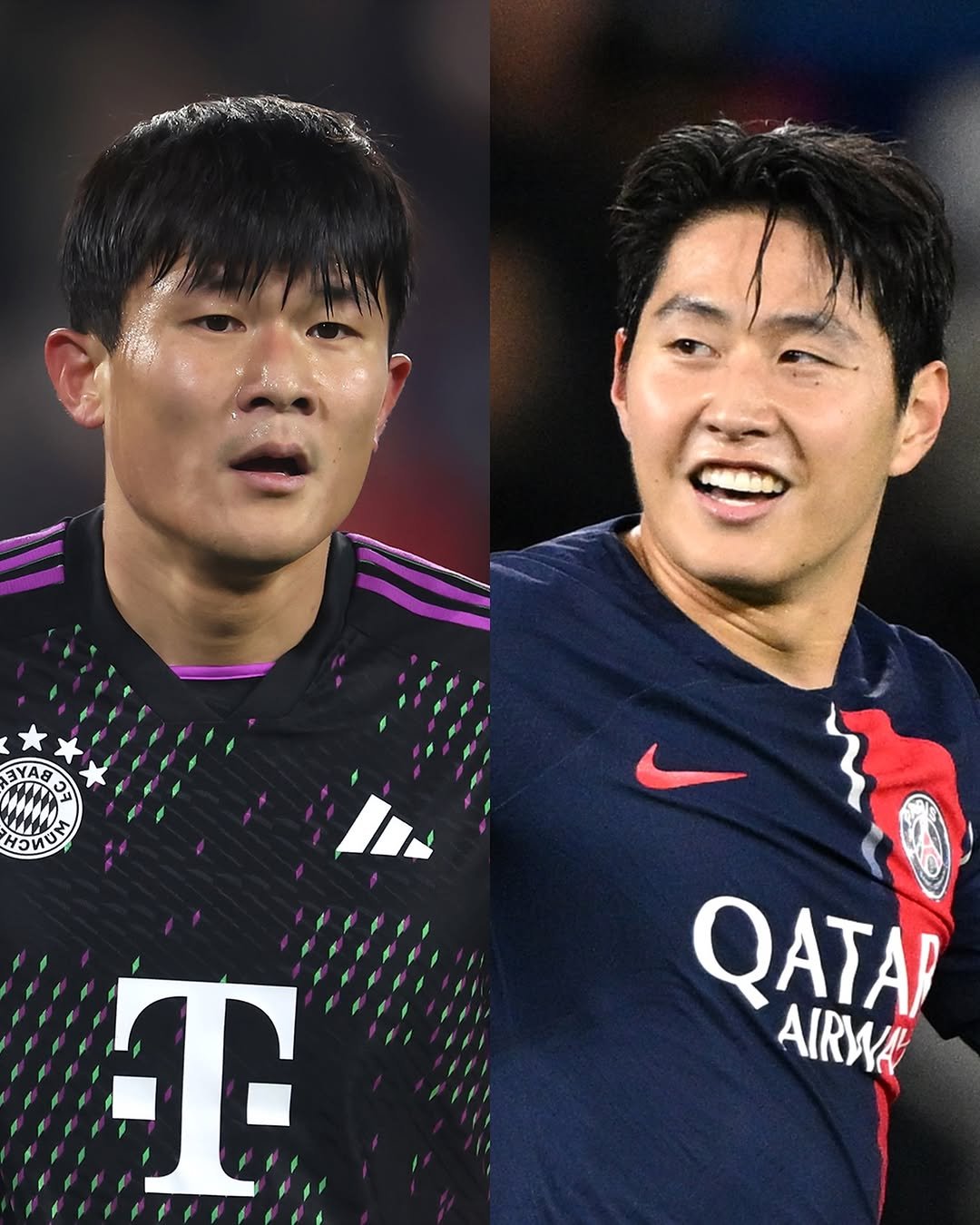 Photo shared by eyesmag 아이즈매거진 on April 28, 2026 tagging @psg, @fcbayern, and @kanginleeoficial. May be an image of football, soccer, stadium and text that says 'YAB วหบ T QATAP AIRWA ጭ'.