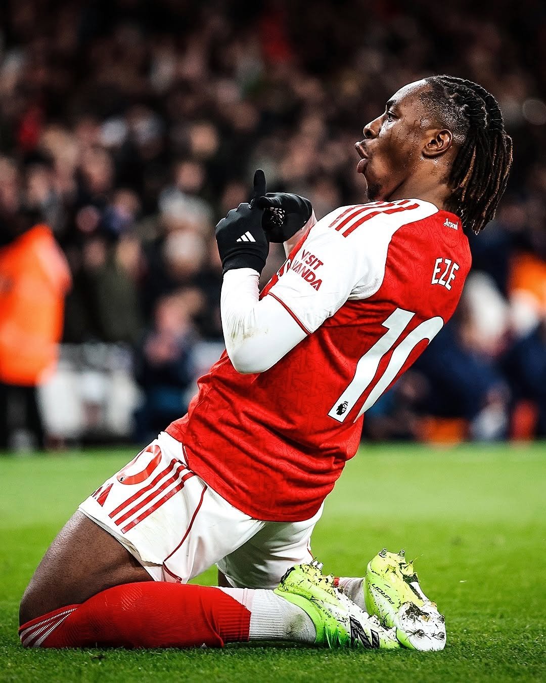 Photo shared by Ebere Eze on November 23, 2025 tagging @arsenal, and @newbalancefootball.