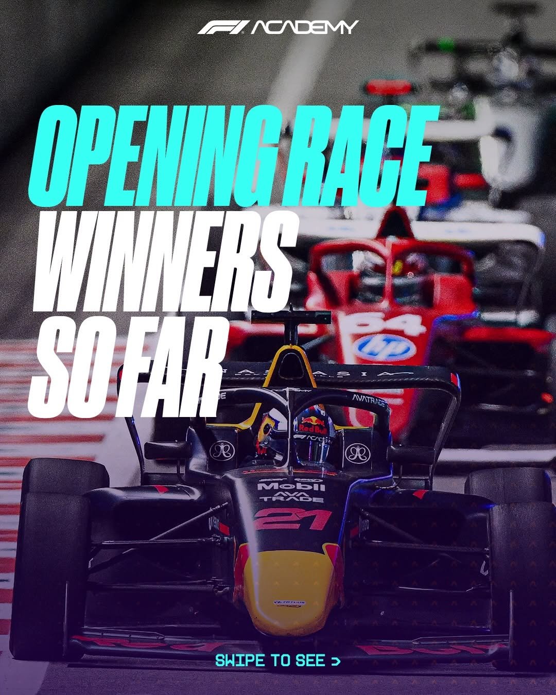 Photo by F1 Academy on February 23, 2026. May be an image of ‎racing vehicles, race car and ‎text that says '‎FINADEMY OPENINGRAGL RAGE WINNERS WINN VERS SOFARRE ЛyT AVATAMSE SOFAR T MODI ن AXDE SHIPE ΤΟ SEE SHIPETOSEE د‎'‎‎.
